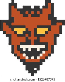 devil's head pixel vector illustration