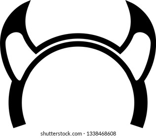 Devils horns head gear with trident and tail