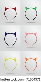 Devil's horns headband. vector illustration