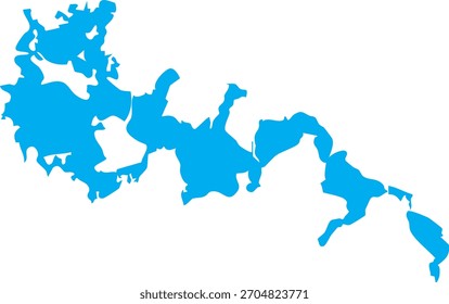 Demônios Lake Dakota do Norte Mapa Silhueta Forma 