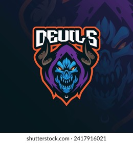 Devils mascot logo design vector with modern illustration concept style for badge, emblem and t shirt printing. Devils head illustration for sport an esport team.