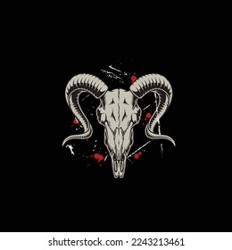 devil's pet goat skull with coiled horns