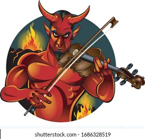 the devils plays the fiddle,devil playing violin
