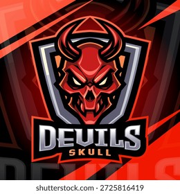Devils skull esport mascot logo design