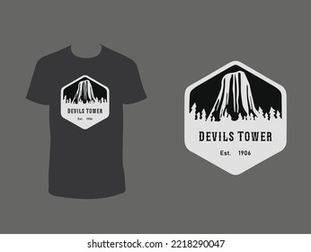 devils tower hills t shirt design 