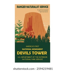 Devil's Tower National Monument t shirt design.