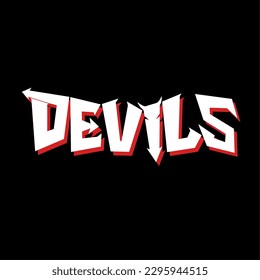 Devils typography graffiti for streetwear, tshirt and etc