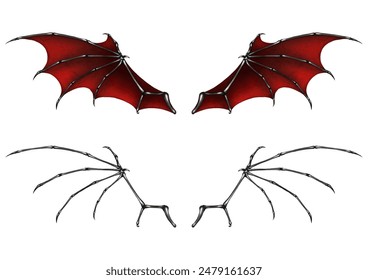 Devil's wings and skeleton Halloween costume bat