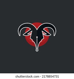Devils Writer Pen and Book Logo