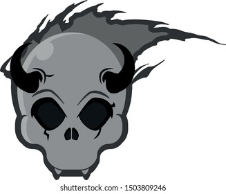 Devilskull Illustartion in grey. Nice Design for halloween