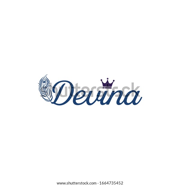 Devina Clothing Brand Logo Design Crown Stock Vector Royalty Free