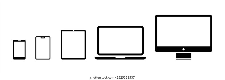 Devise vector icons set. Computer icon