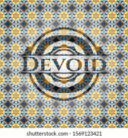 Devoid arabesque style badge. arabic decoration.