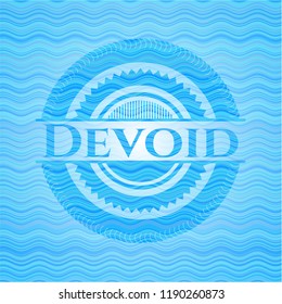 Devoid light blue water wave emblem.