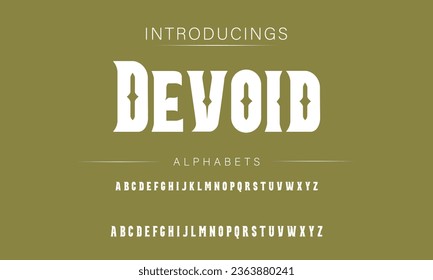 Devoid Sport Modern Italic Alphabet Font. Typography urban style fonts for technology, digital, movie logo design. vector illustration