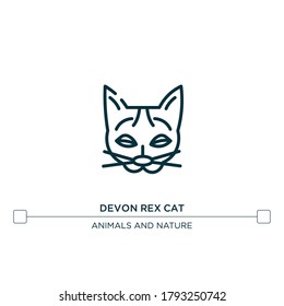 devon rex cat vector line icon. Simple element illustration. devon rex cat outline icon from cat breed bodies concept. Can be used for web and mobile
