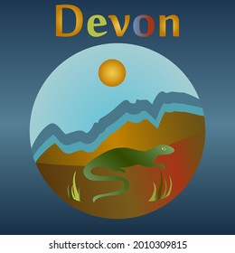 Devonian eon in der Geschichte der Erde. Entstehung von Landwirbeln und Amphibien. 
