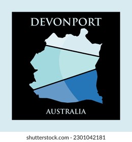 Devonport City Map Geometric Simple Logo