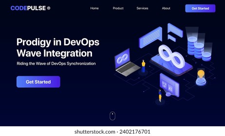 DevOps hero screen concept. DevOps illustration
