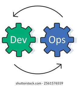Devops icon, Accelerating Software Development with DevOps Practices, Transforming IT Operations Through DevOps Automation icons, vector