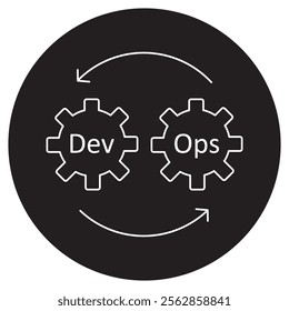 Devops icon, Accelerating Software Development with DevOps Practices, Transforming IT Operations Through DevOps Automation icons, vector