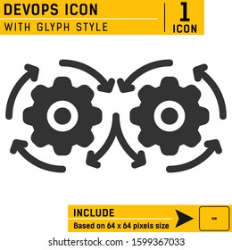 DEVOPS icon design isolated on white background from technology collection. Deploy icon with glyph style. Vector icon illustration can be use for web and mobile. Editable size and color. EPS file
