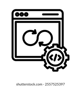 DeVops icon line vector illustration on white background.