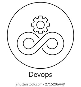 Devops Icon, DevOps Pipeline, Cloud Automation, Continuous Deployment, Infrastructure Management, vector