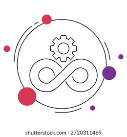 Devops Icon, DevOps Pipeline, Cloud Automation, Continuous Deployment, Infrastructure Management, vector