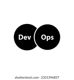 DevOps icon sign, Sign of circles with arrows black. flat illustration.eps