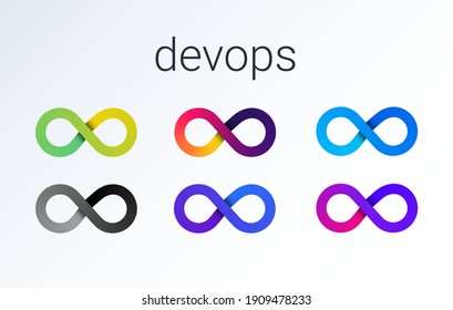 DevOps Icon. Software Development - Dev And IT Operations - Ops . Loop Eight Logo For Software Technology Companies. Vector Gradient Icon