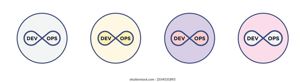 Devops icon Thin line flat illustration
