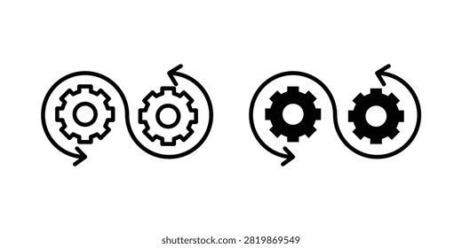 Devops icon thin line pictogram pack. EPS10