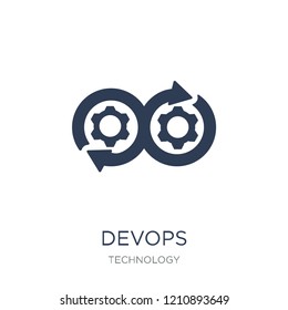 DEVOPS Icon. Trendy Flat Vector DEVOPS Icon On White Background From Technology Collection, Vector Illustration Can Be Use For Web And Mobile, Eps10