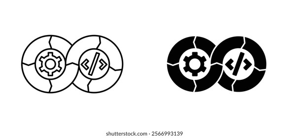 Devops icons in outline and fill. vector illustration for ui.