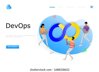 DevOps Programmers Vector Illustration Concept, Suitable for web landing page, ui, mobile app, editorial design, flyer, banner, and other related occasion