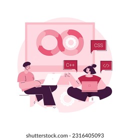 DevOps team abstract concept vector illustration. Software development team member, agile workflow, DevOps team model, IT teamwork, project management, integrated practice abstract metaphor.