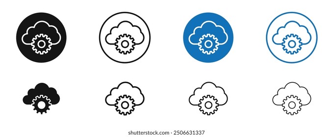 Devops vector icon in black and blue colors