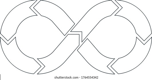 DevOps Vector Symbol In Outline Style. Mobius Ribbon. Software Development And Information-technology Operations.