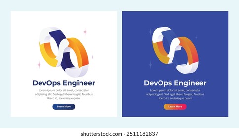 Devops at work concept. DevOps, Development and Operations. Vector illustration Concept with people using DevOps software for social media. Programmer.