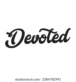 devoted text on white background.