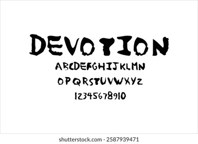 Devotion font for logo and headline. Isolated vector typeset