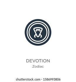 Devotion icon vector. Trendy flat devotion icon from zodiac collection isolated on white background. Vector illustration can be used for web and mobile graphic design, logo, eps10