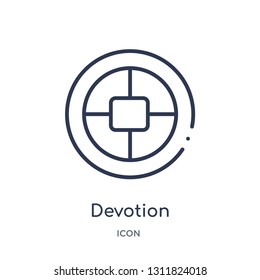 devotion icon from zodiac outline collection. Thin line devotion icon isolated on white background.