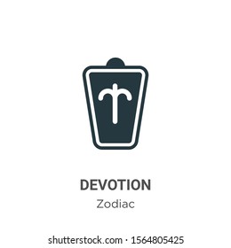 Devotion vector icon on white background. Flat vector devotion icon symbol sign from modern zodiac collection for mobile concept and web apps design.