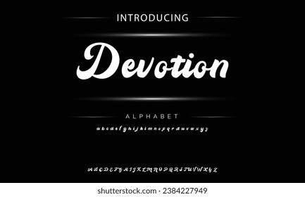 Devotion Vintage decorative font  with label design and background pattern