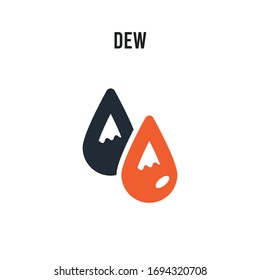 dew vector icon on white background. Red and black colored dew icon. Simple element illustration sign symbol EPS