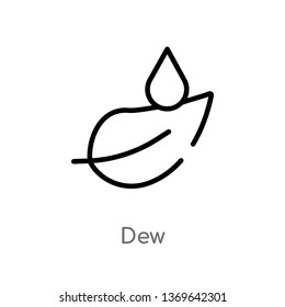 dew vector line icon. Simple element illustration. dew outline icon from weather concept. Can be used for web and mobile
