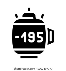 dewar vessel glyph icon vector. dewar vessel sign. isolated contour symbol black illustration