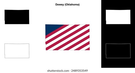 Dewey County (Oklahoma) outline map set